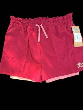 Girls Umbro 2 In 1 Running Shorts Size Large/14 NWT